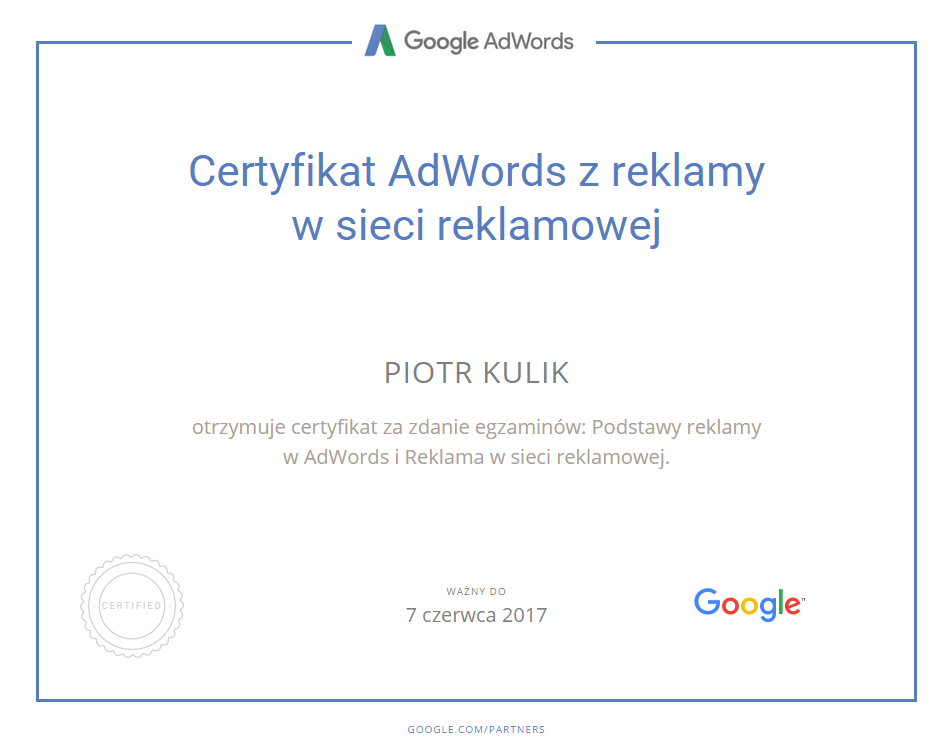 Google Ads certification for display advertising